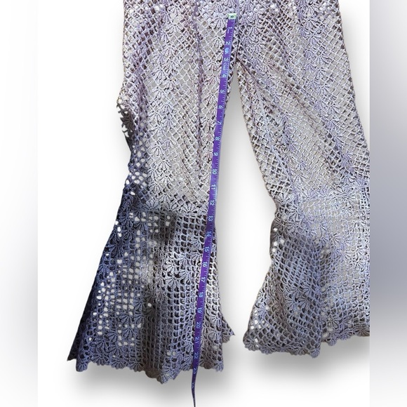 Alice McCall Rouge pink Boogie Nights Cropped Metallic Crocheted Jumpsuit Size 0 - Picture 8 of 12